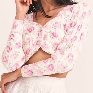 Loveshackfancy rose bud crop cardigan